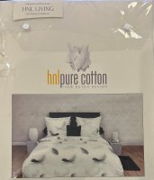 HNL Pure Cotton Bettwäsche 135 x 200 + 1 x 80 x 80 Ivo weisse-grau